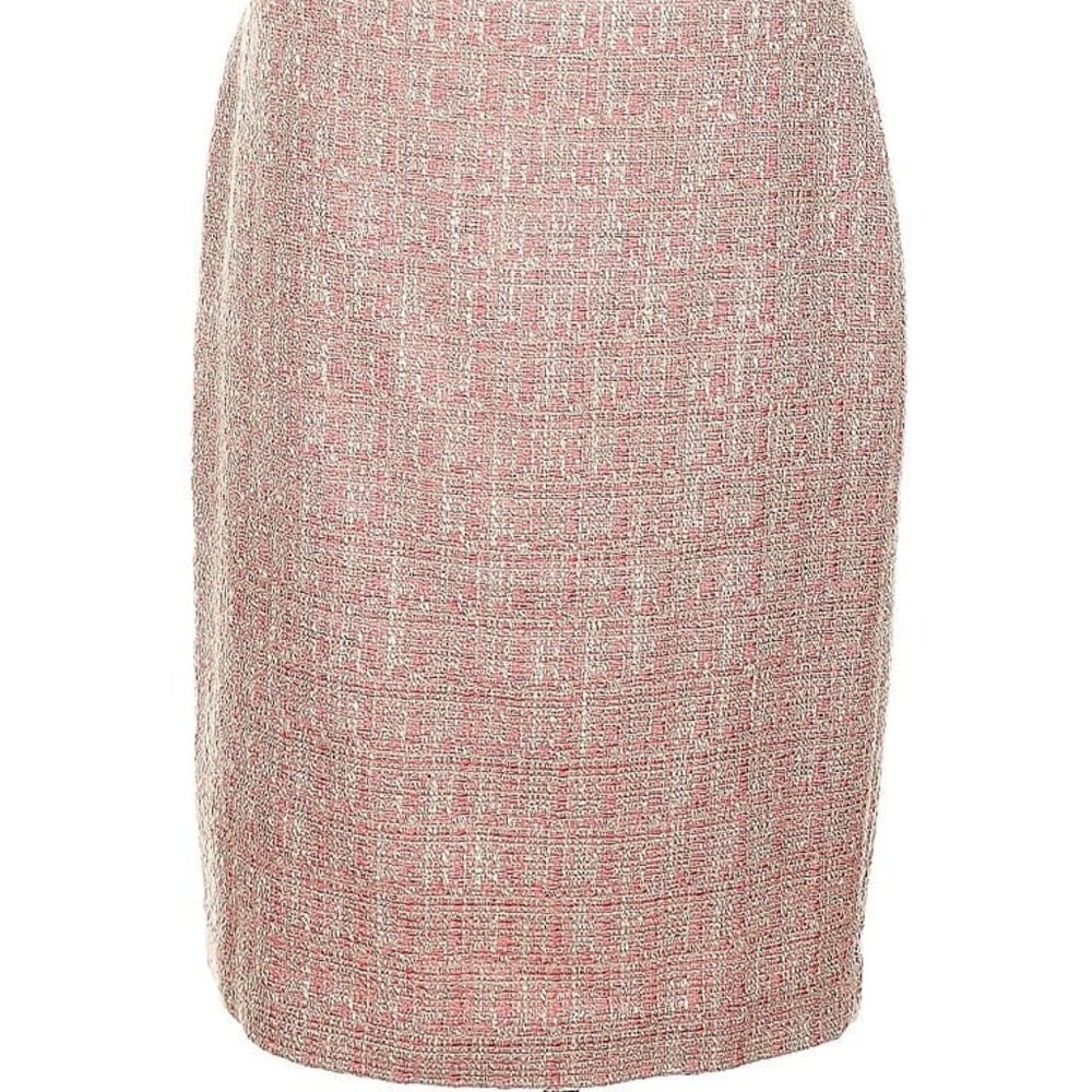 Talbots Cream & Pink Tweed Pencil Skirt